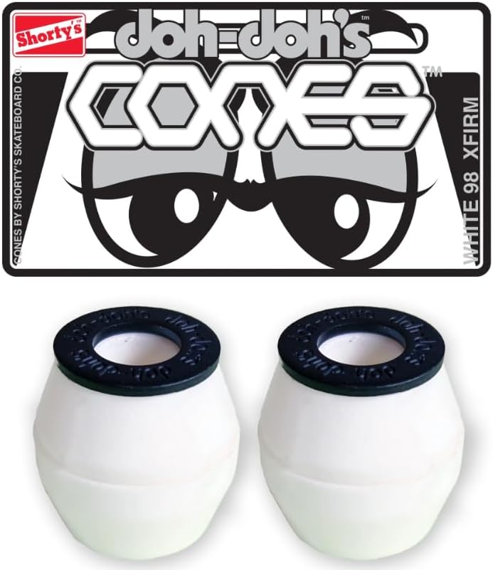 Shorty's Kata Skateboarding Skateboard Bushings Doh Doh's Cones with Washers White 98A Xfirm - Image 1